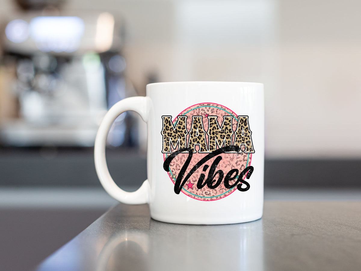 Mama Vibes Leopard Print Mug Mug