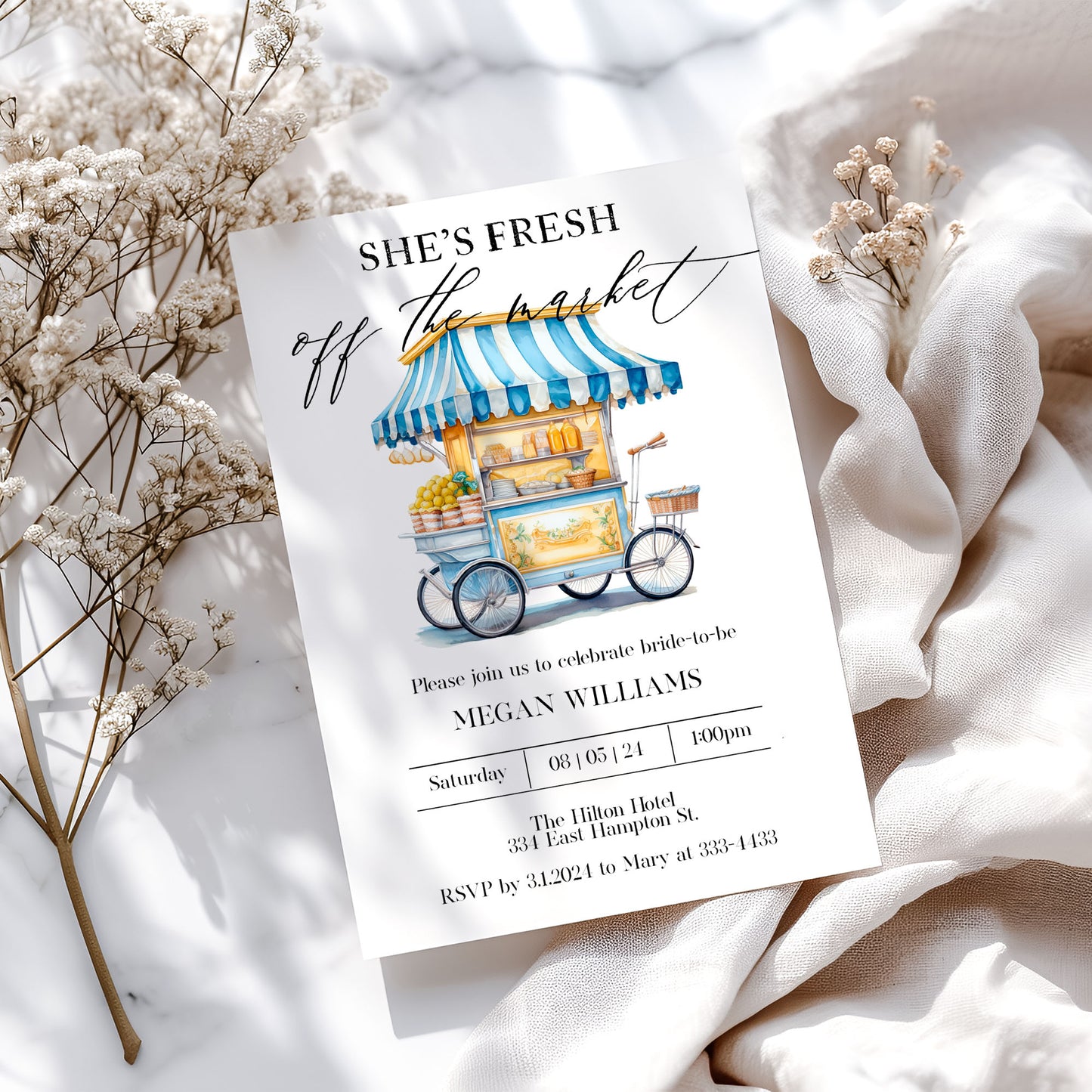 Fresh off the Market Bridal Shower Invitation