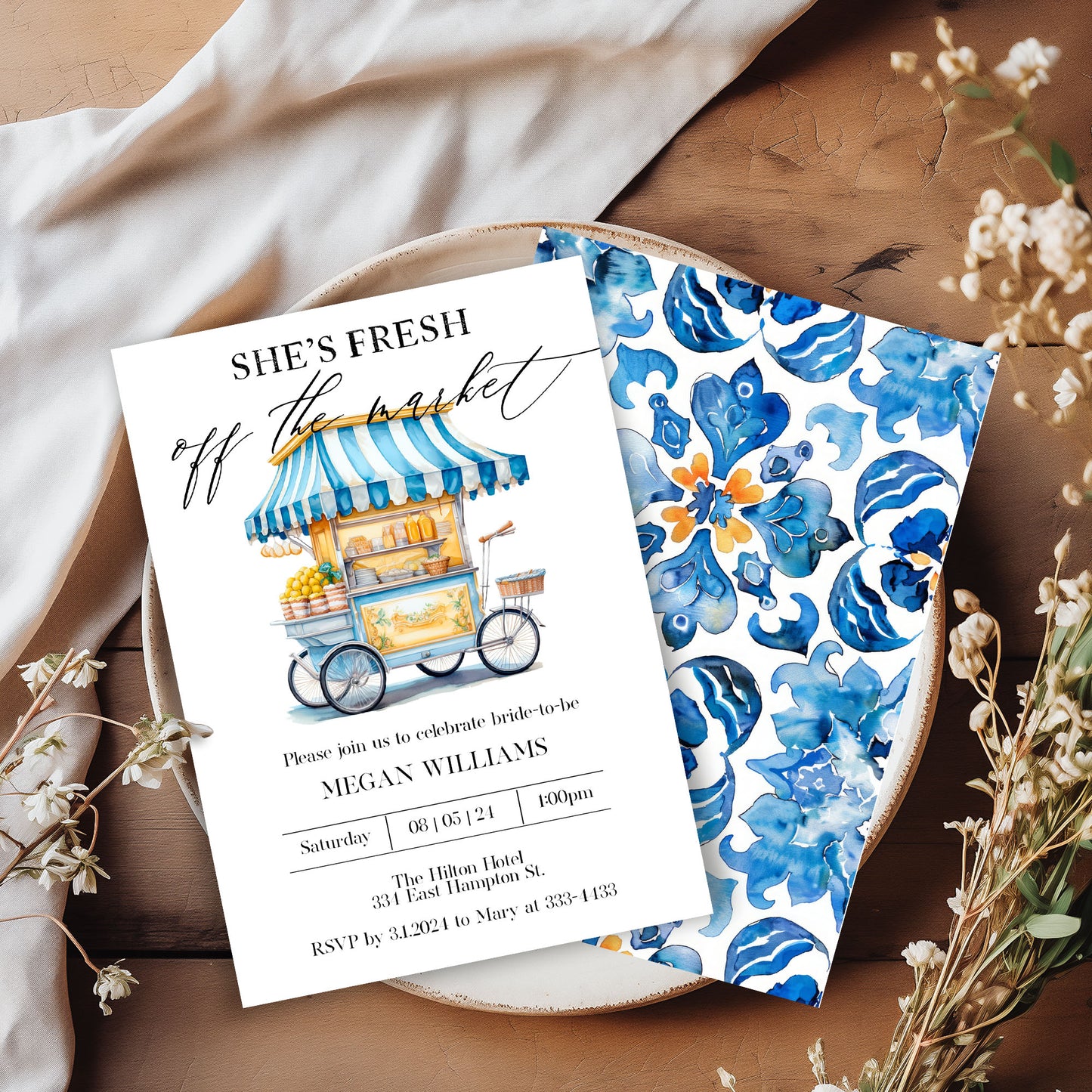 Fresh off the Market Bridal Shower Invitation