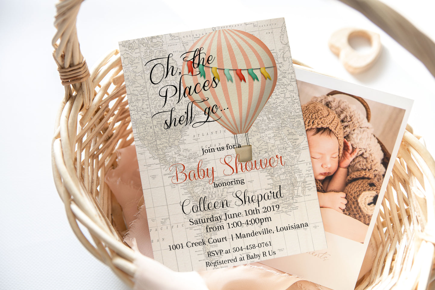 Oh the Places She'll Go Baby Shower Invitation