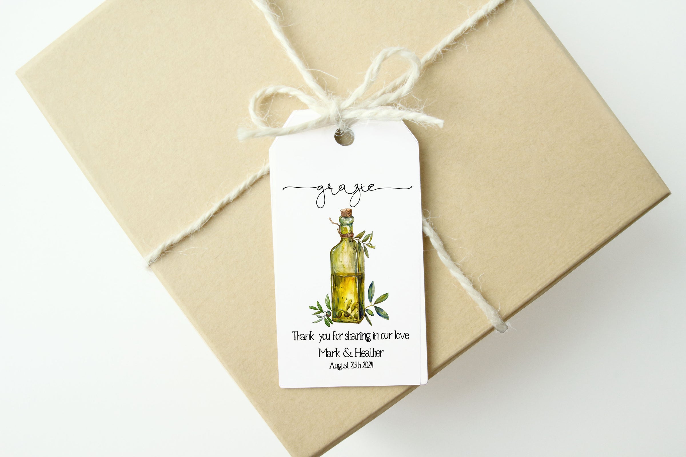 Grazie Thank You Olive Oil Gift Tag