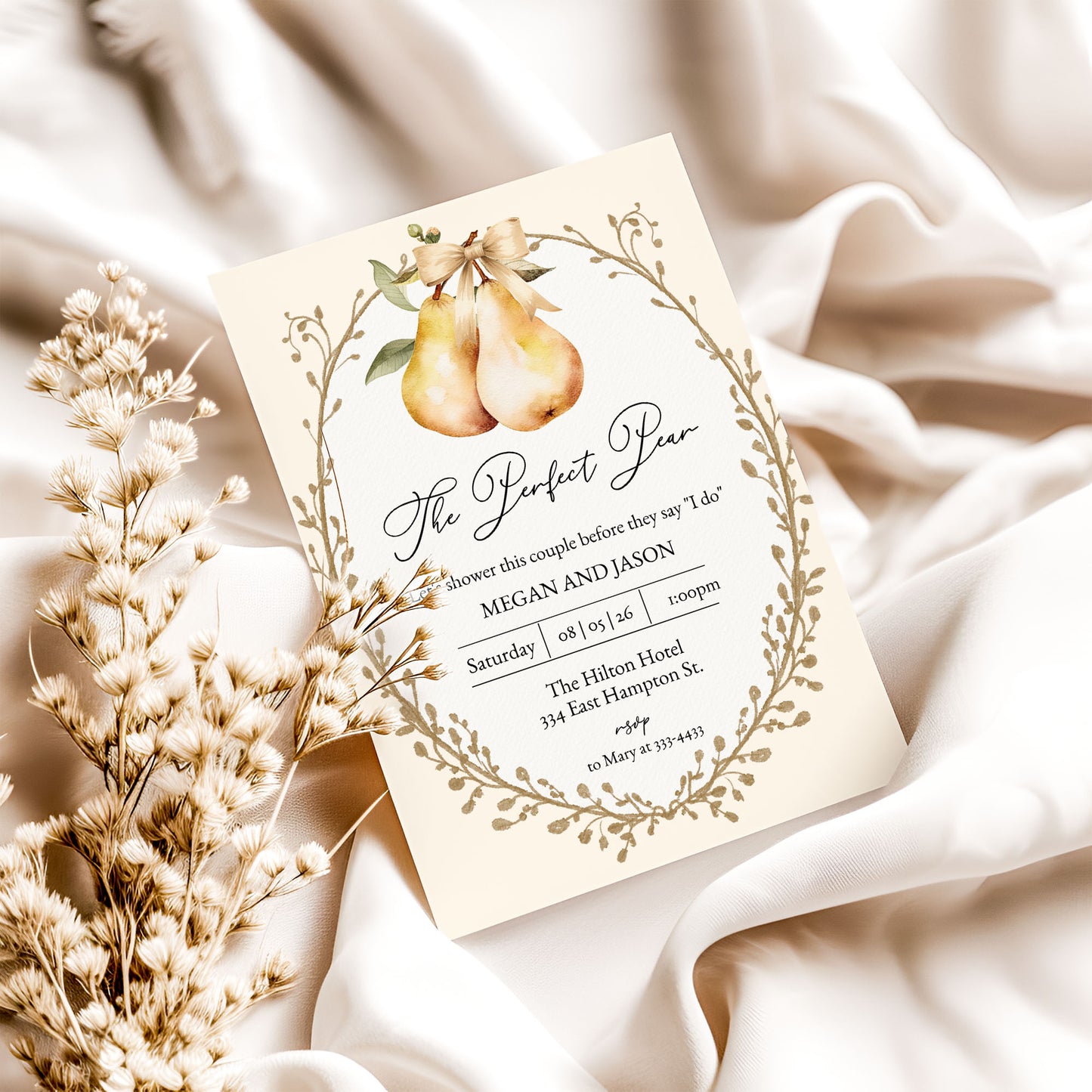 The Perfect Pear Couples Bridal Shower Invitation