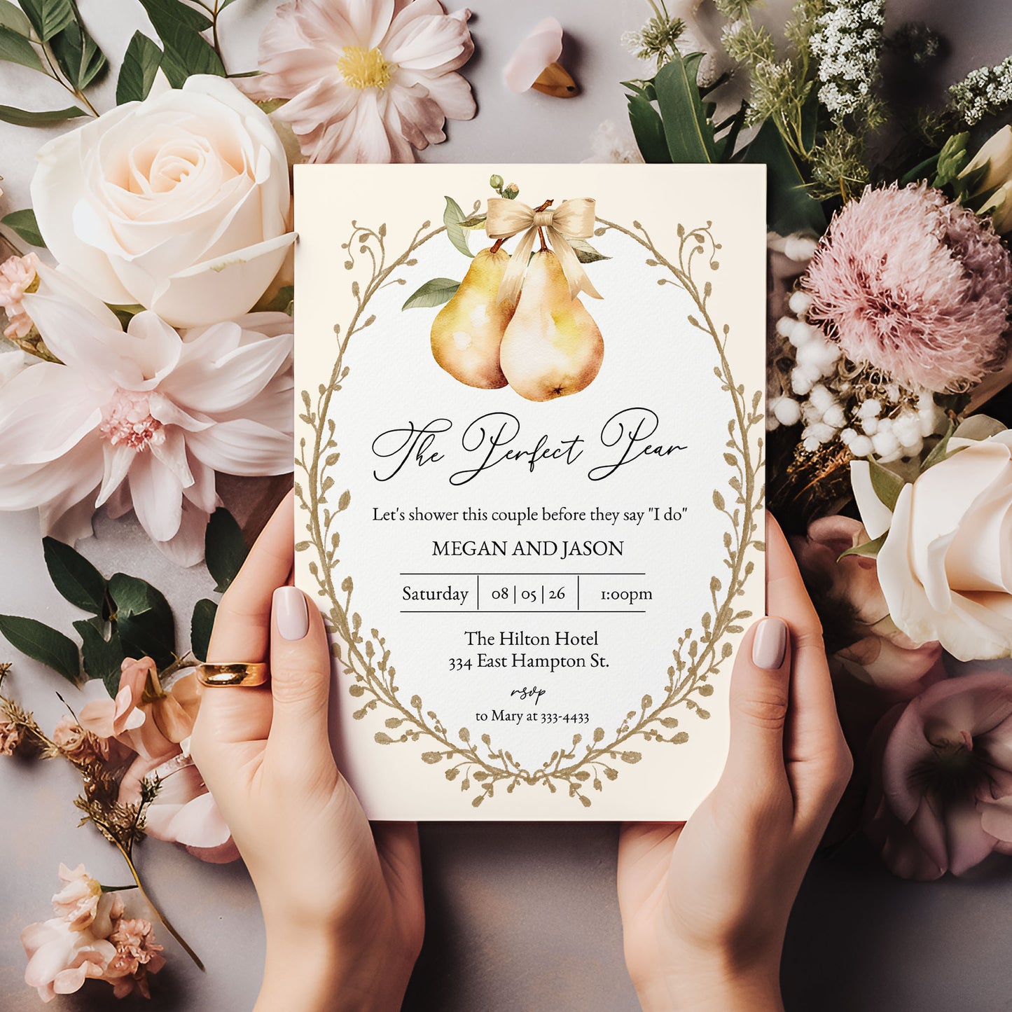 The Perfect Pear Couples Bridal Shower Invitation