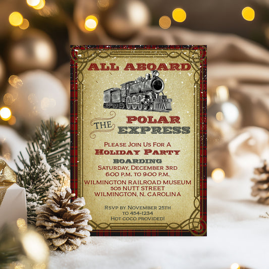 Polar Express Christmas Invitation