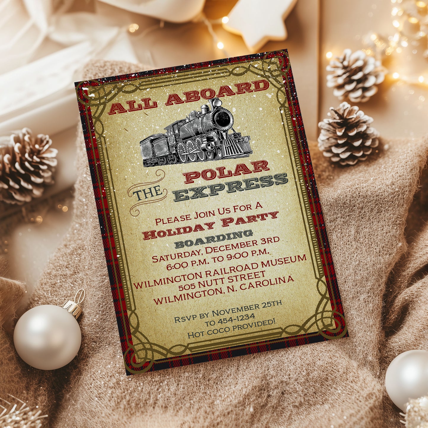 Polar Express Christmas Invitation