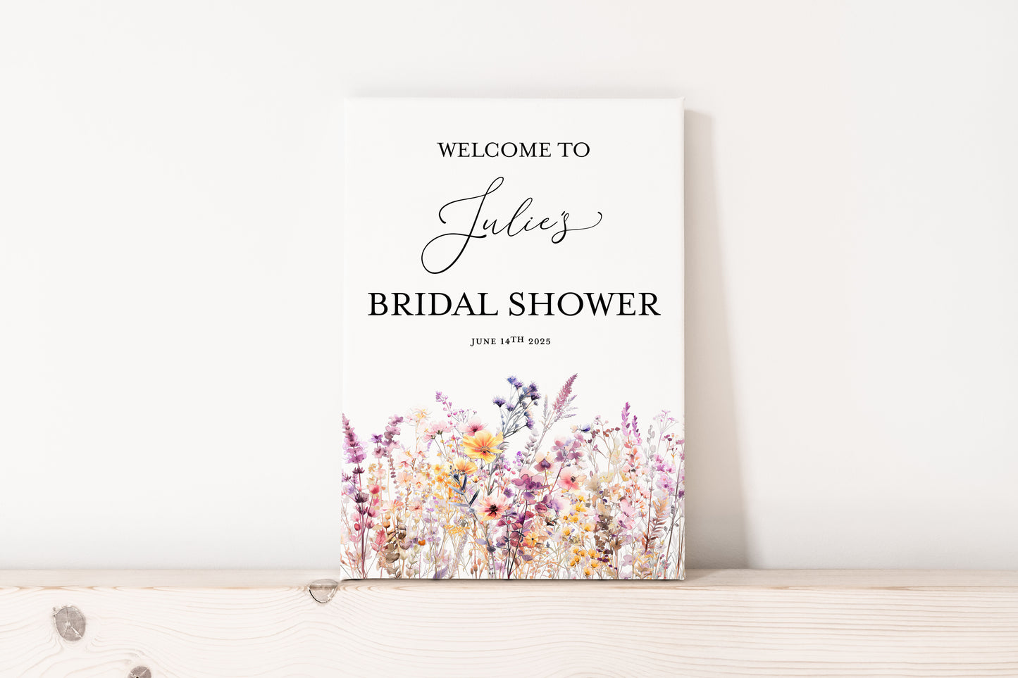 Purple Wildflower Welcome Sign