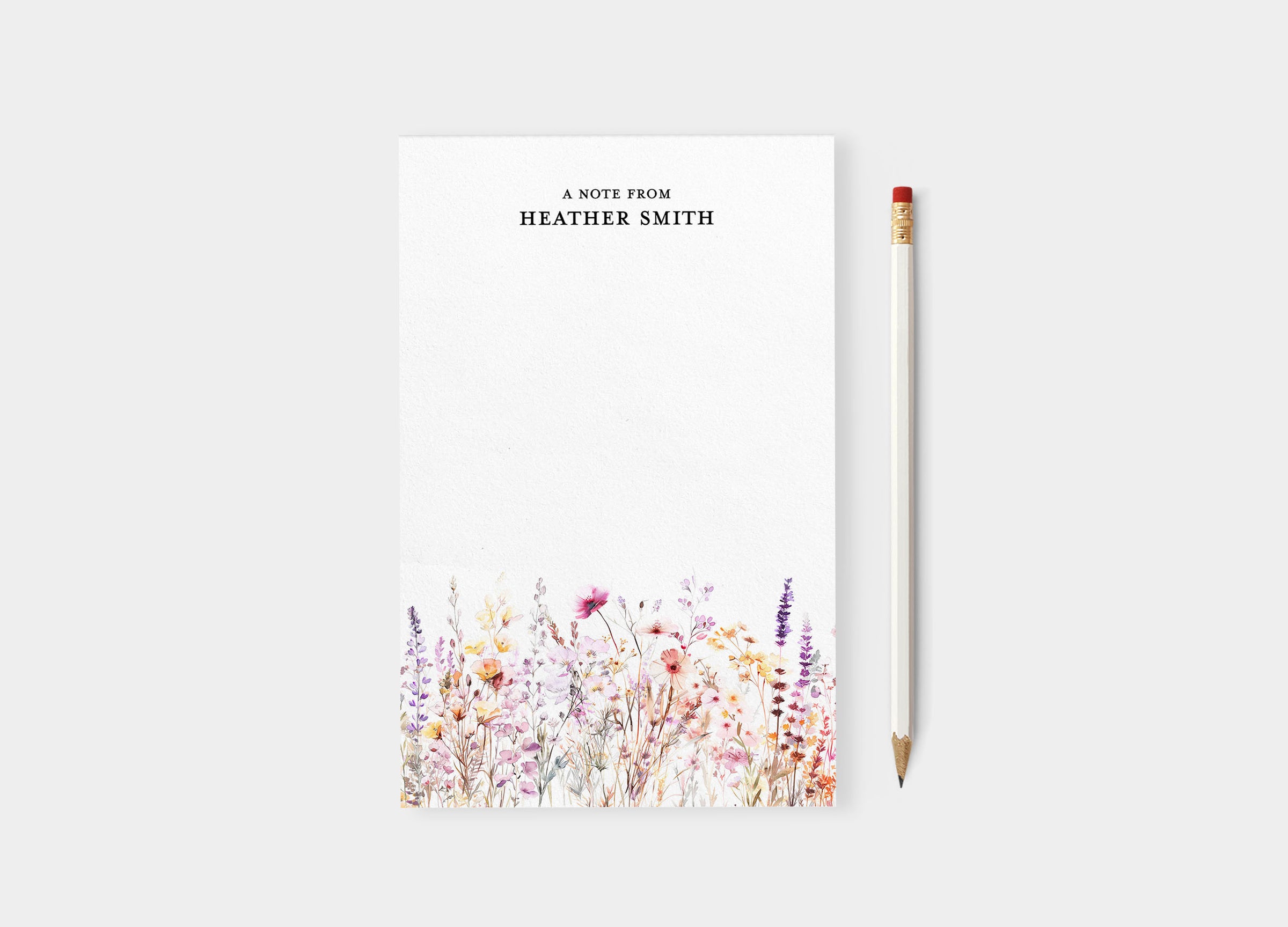 Purple Wildflowers Personalized Notepad