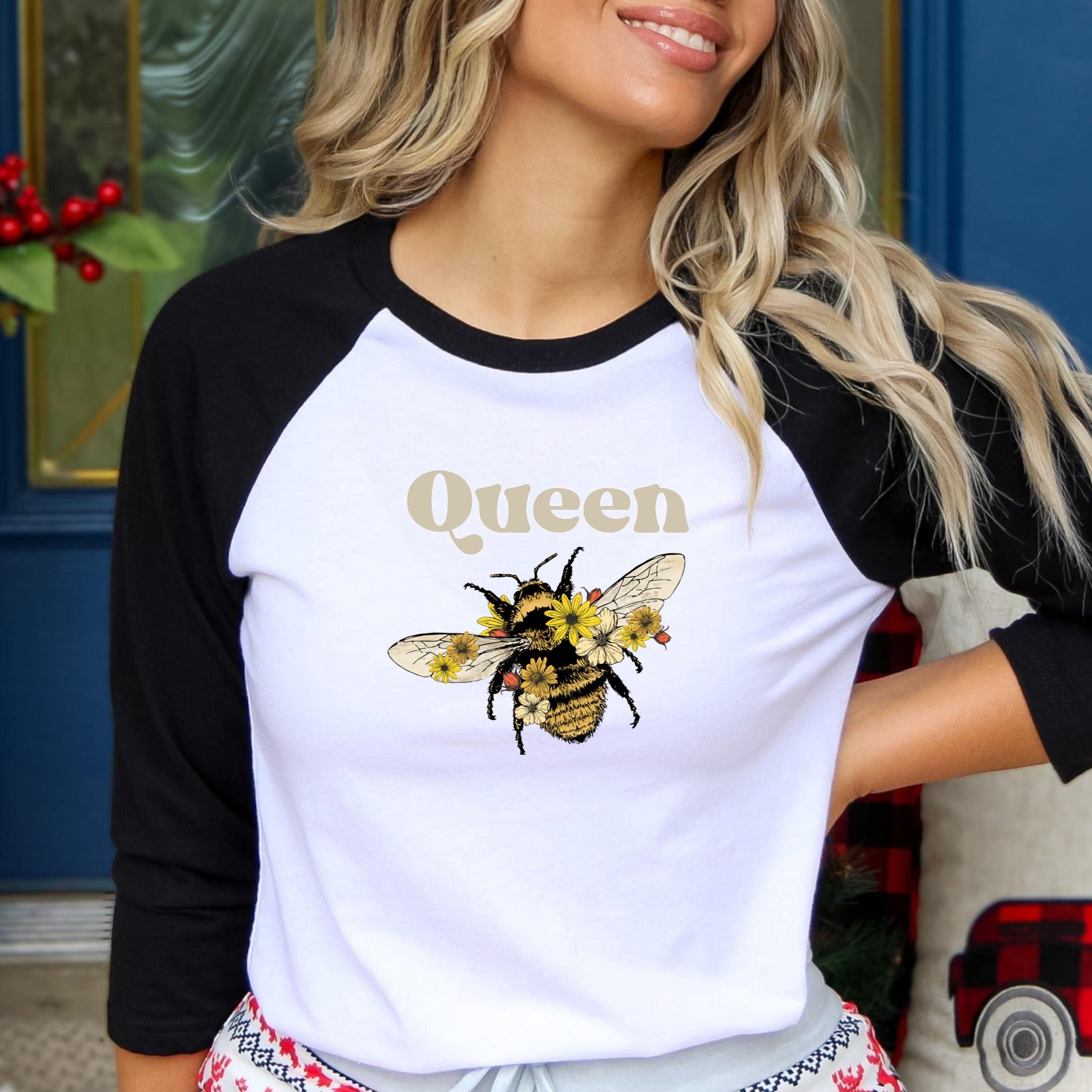 Queen Bee 3\4 Sleeve Baseball T-Shirt