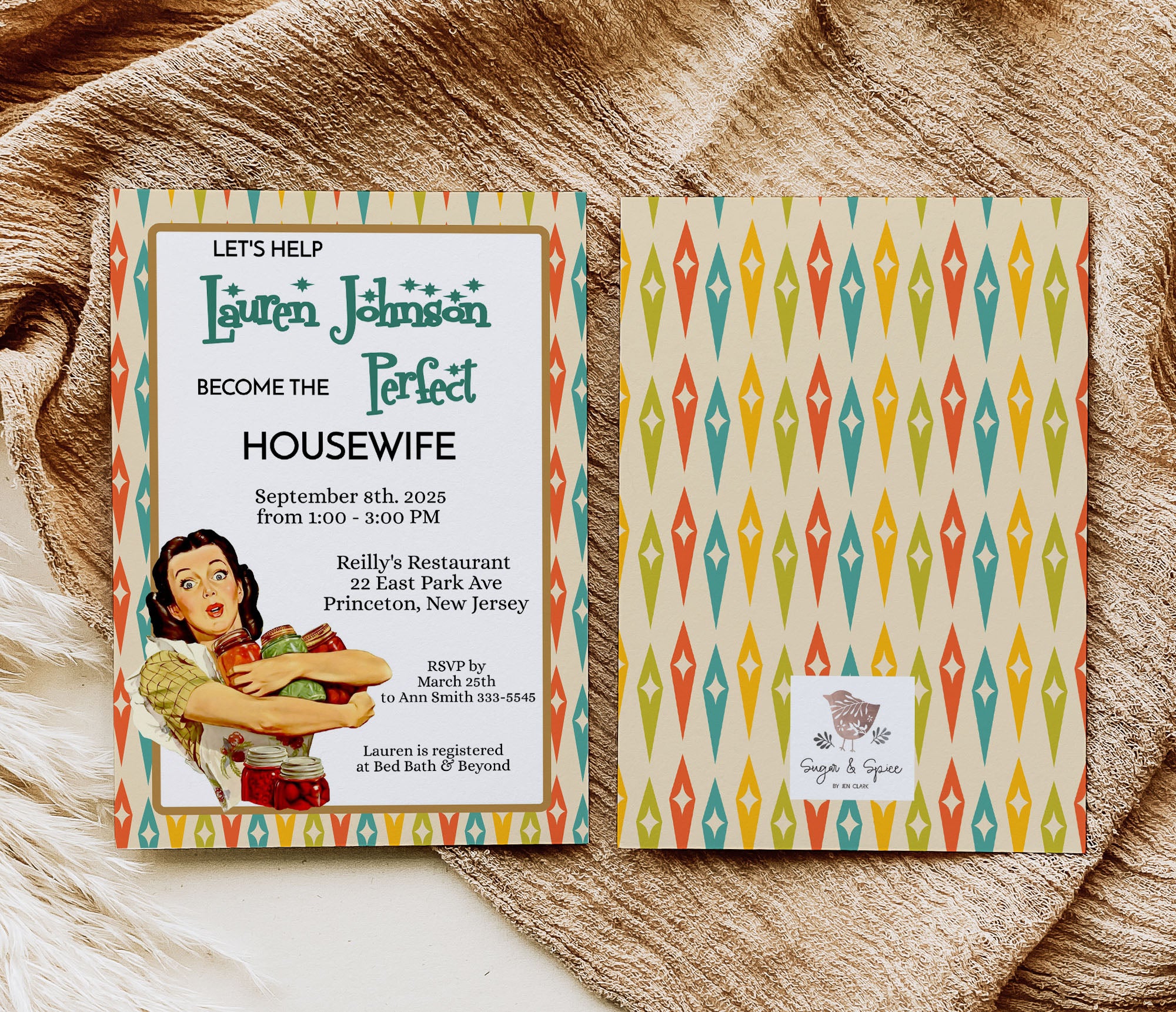 Retro 1950 Housewife Bridal Shower Invitation