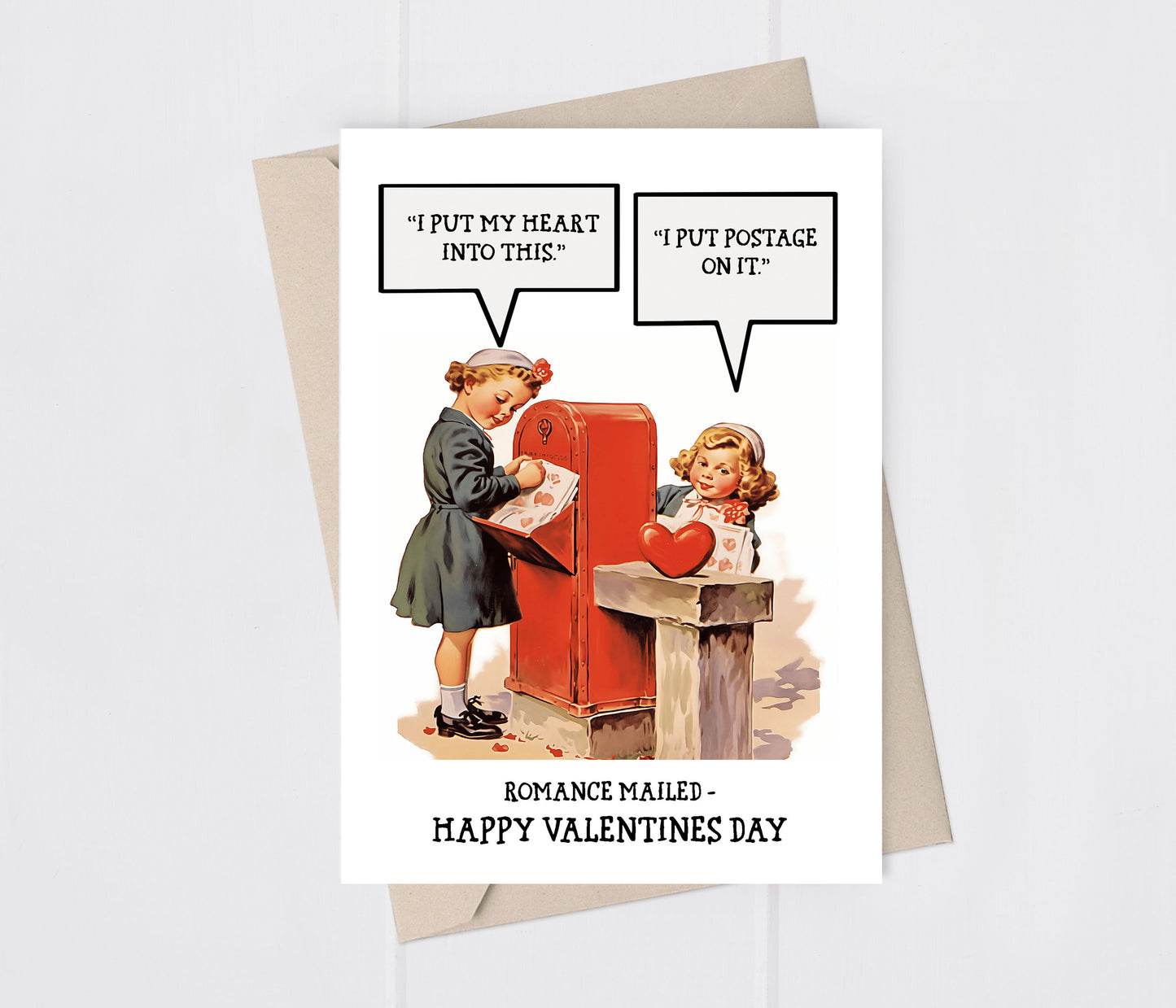 Valentine Retro Girls Mailing Cards Adult Humor Greeting Card