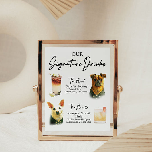 Wedding Signature Pet Cocktail Sign