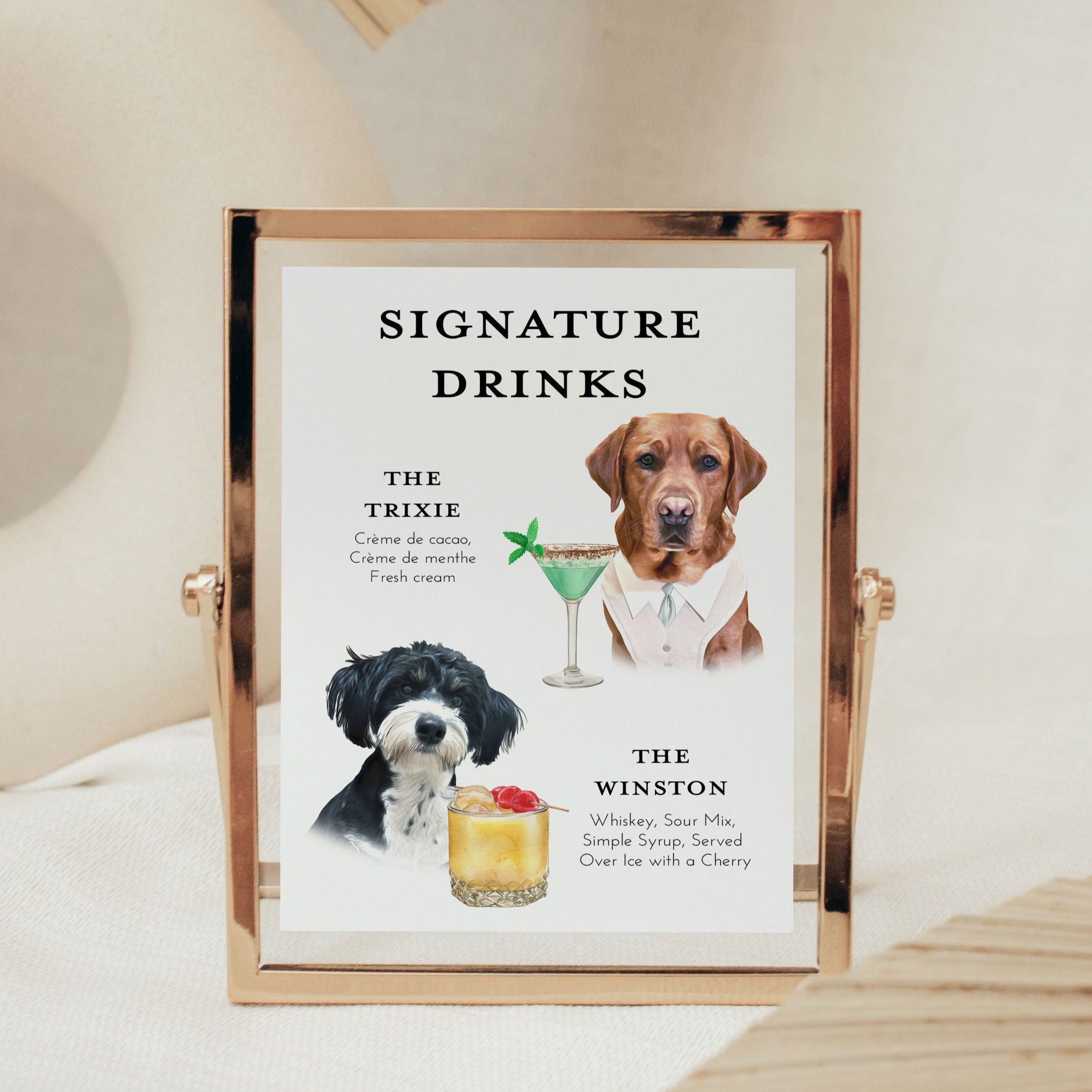 Minimalist Pet Signature Drink Sign