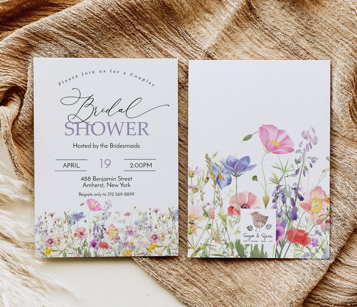 Wildflower Spring Bridal Shower Invitation