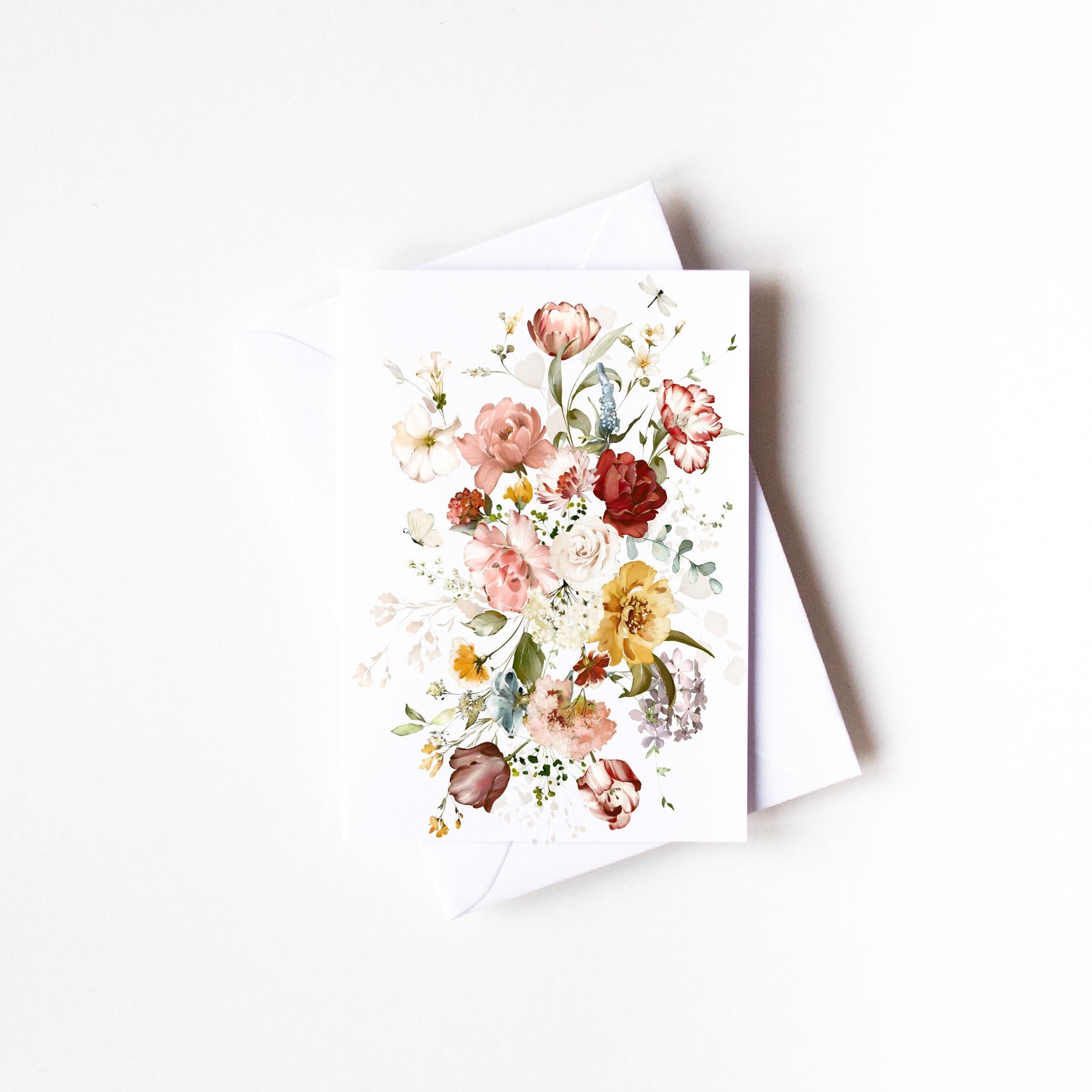 Floral card on a white background