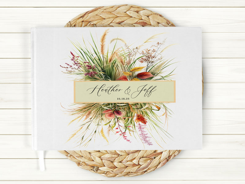 Wild Grass Boho Wedding Guest Book