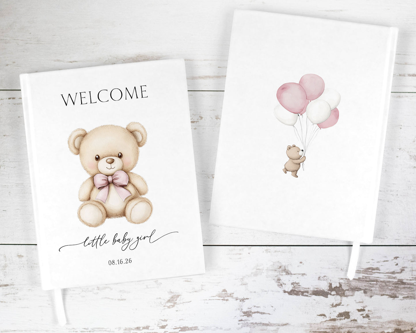 Baby Bear with Pink Bow Guest Book