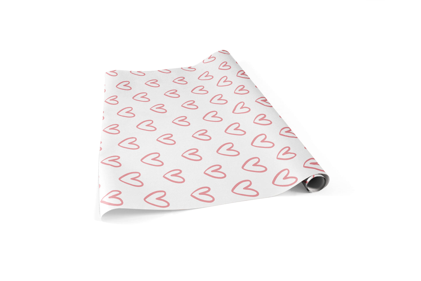 Valentine Pink Hearts Wrapping Paper Sheets