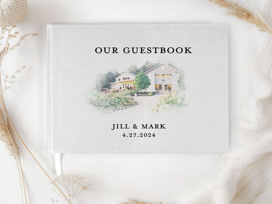 Watercolor Venue Wedding or Housewarming Guest Book