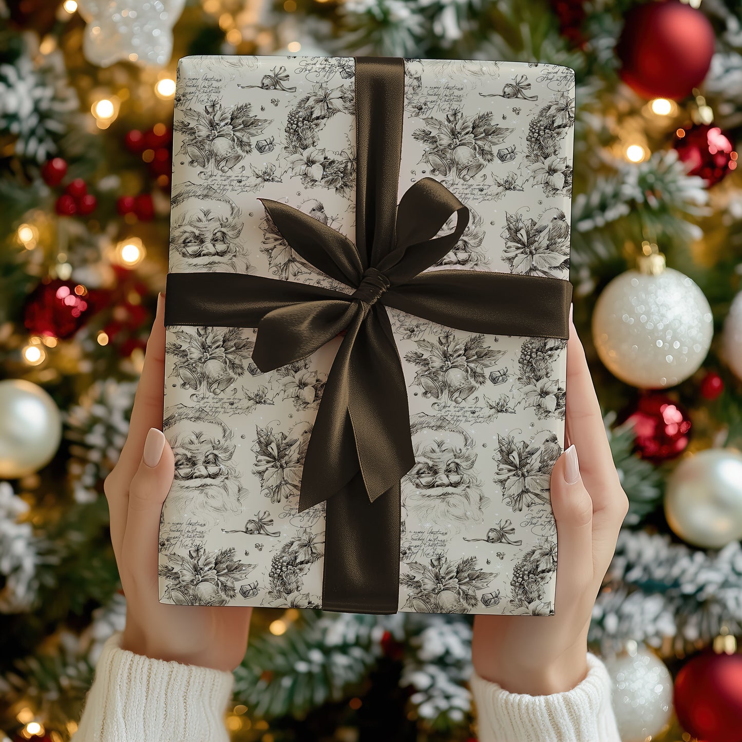 Vintage Santa Christmas Wrapping Paper