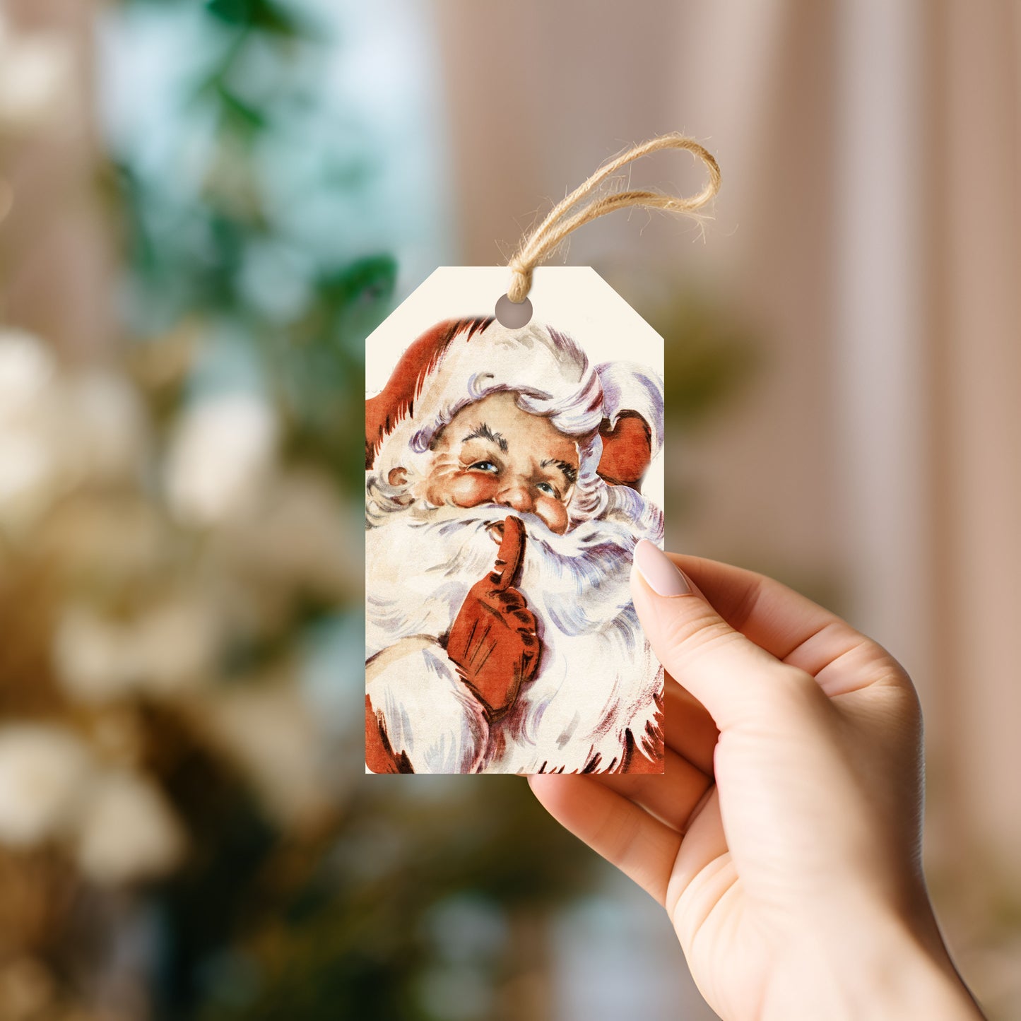 Vintage Santa Christmas Gift Tag