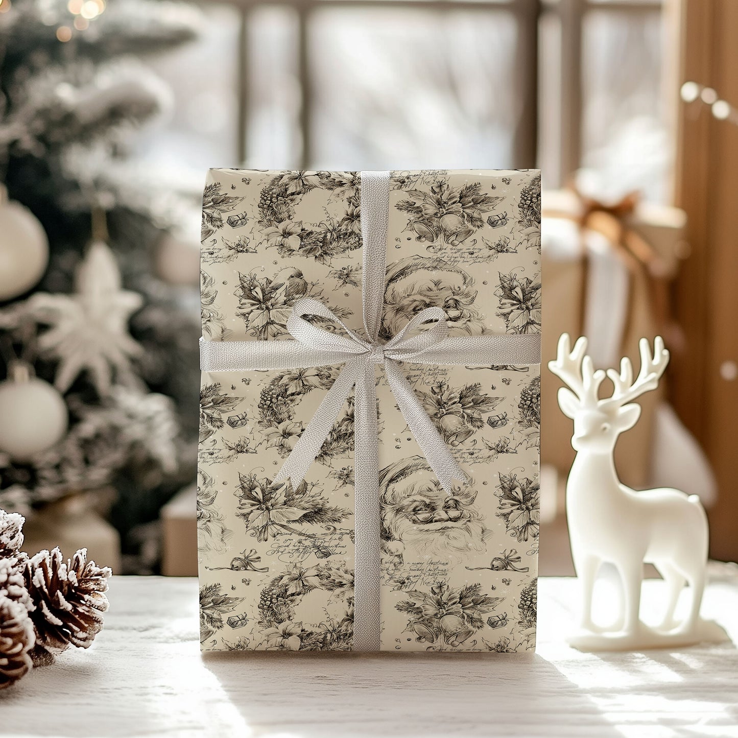 Vintage Santa Christmas Wrapping Paper