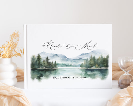 Watercolor Woodland Forest Wedding Guest Book