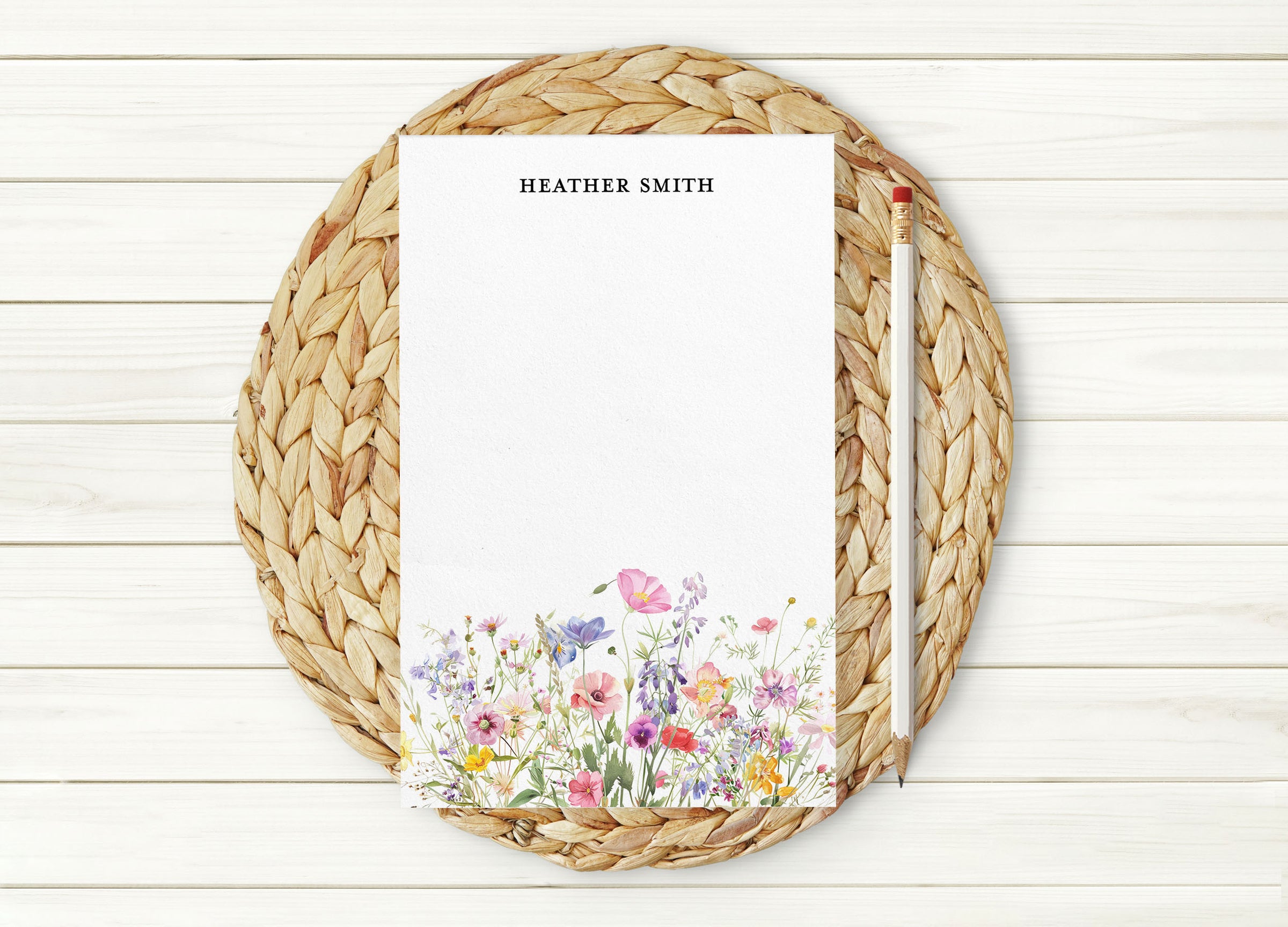 Wildflowers Personalized Notepad