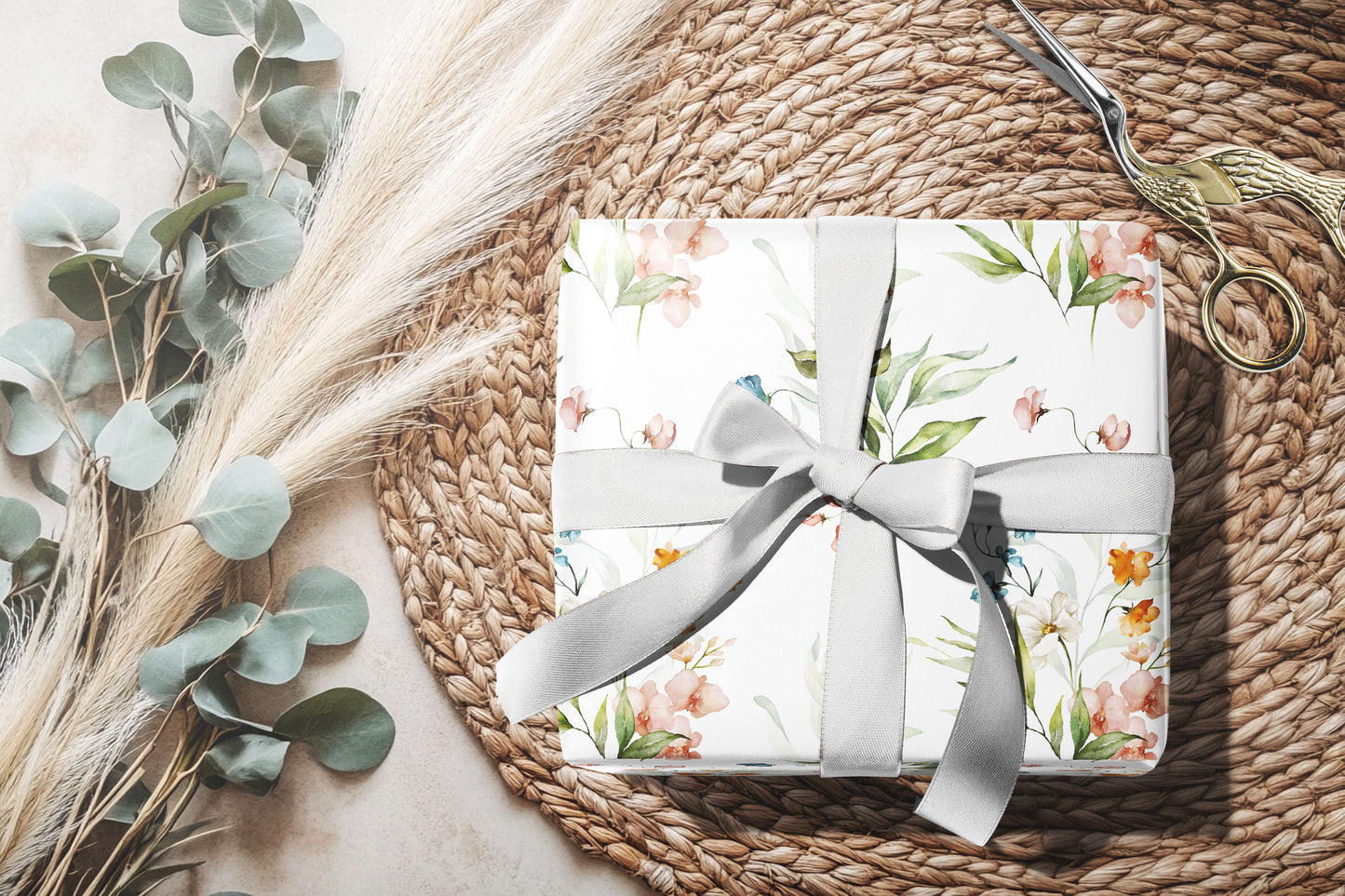 Wildflower Watercolor Garden Wrapping Paper