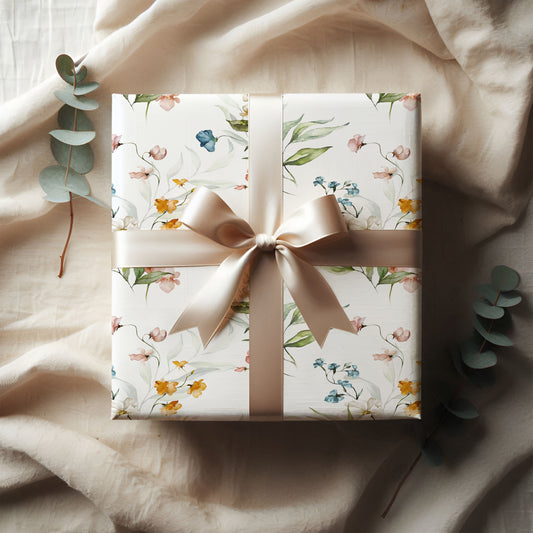 Wildflower Watercolor Garden Wrapping Paper