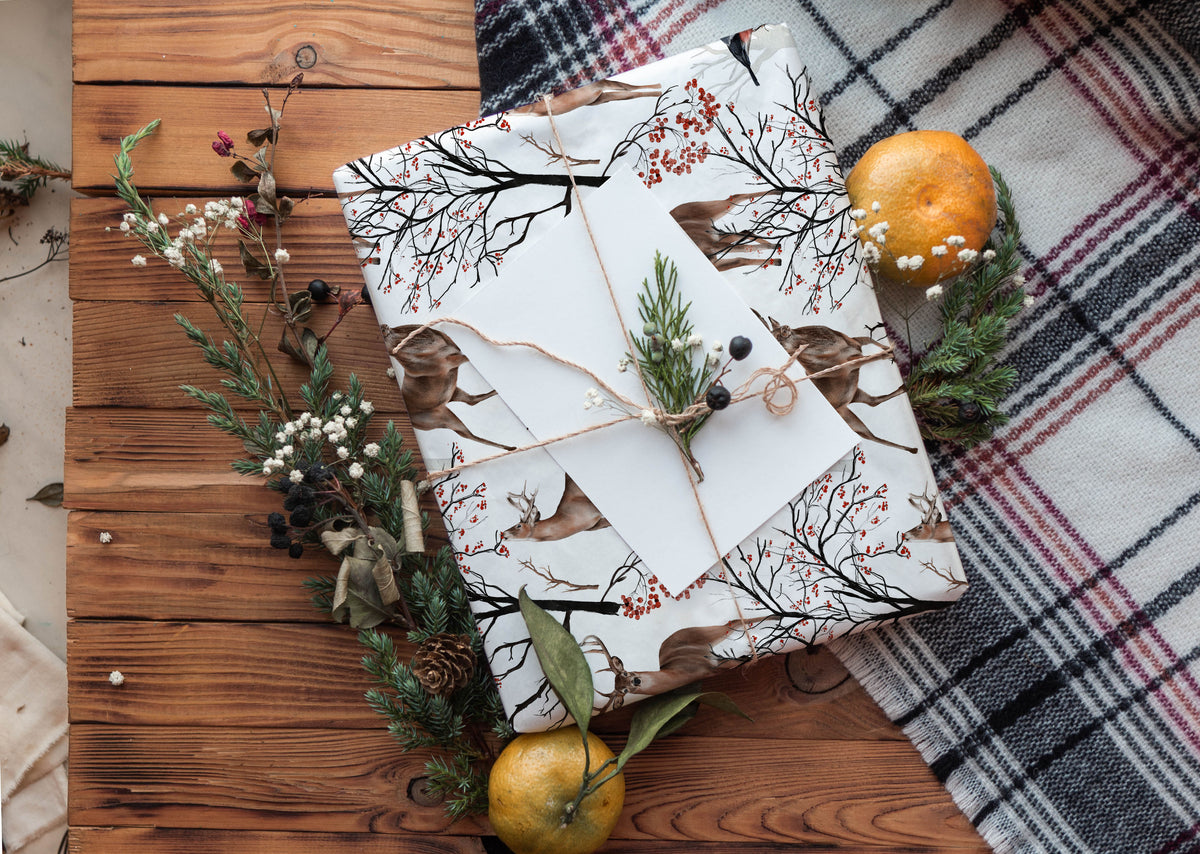 Woodland Deer Christmas Wrapping Paper