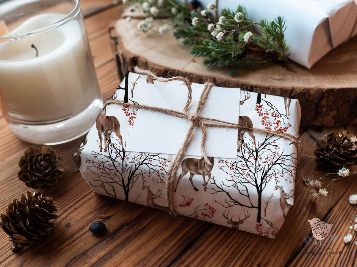 Woodland Deer Christmas Wrapping Paper