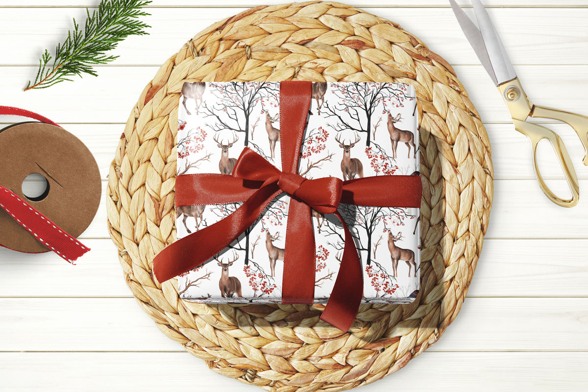 Woodland Deer Christmas Wrapping Paper