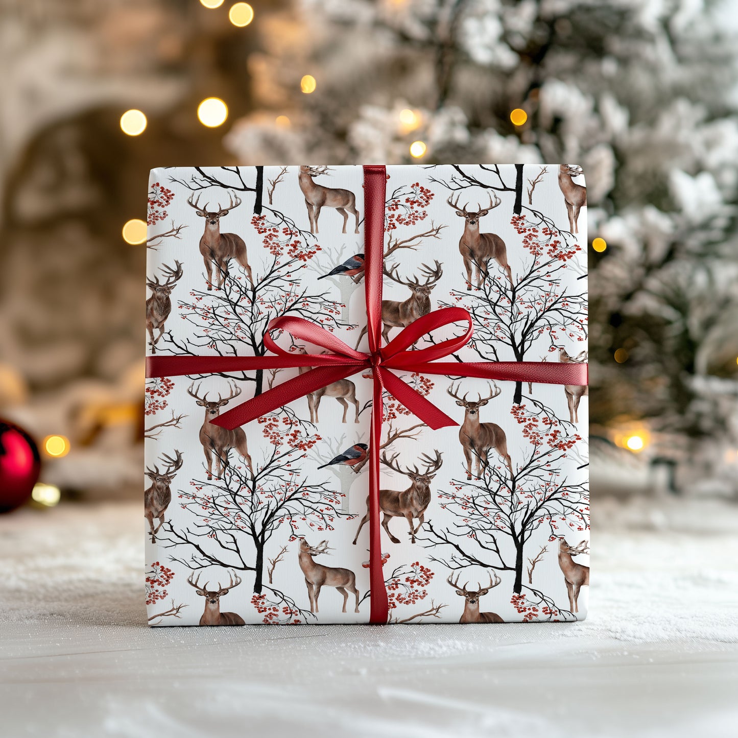 Woodland Deer Christmas Wrapping Paper