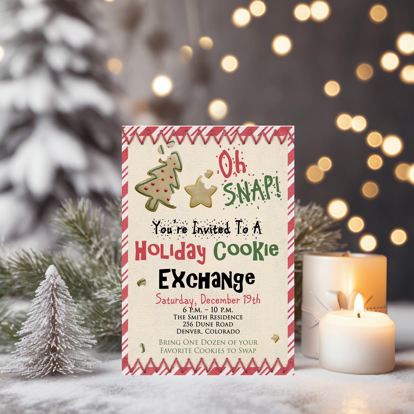 Oh Snap! Holiday Cookie Exhange Christmas Invitation