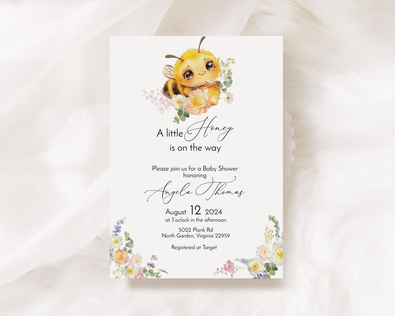 A Little Honey Bee Baby Shower Invitation