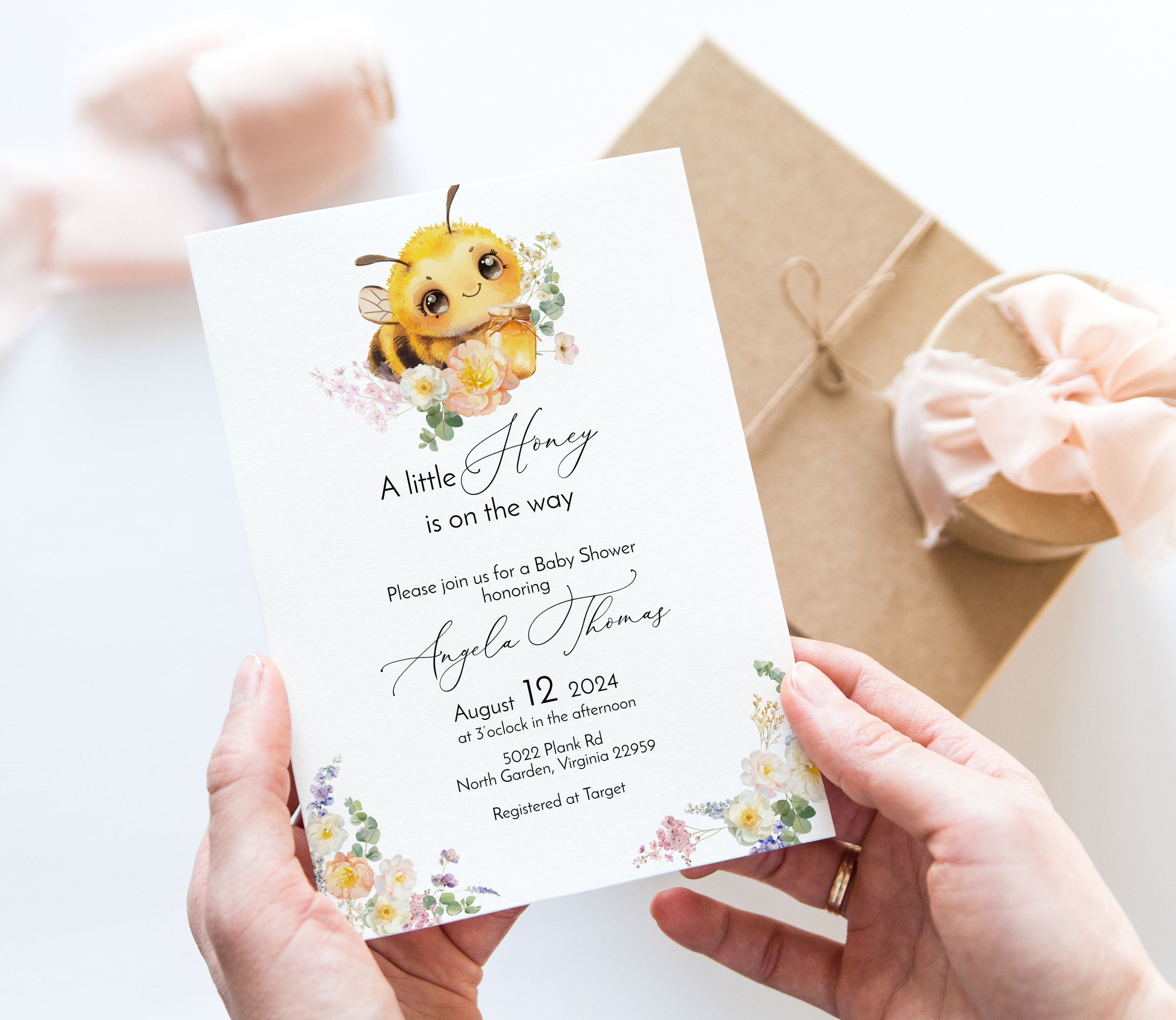 A Little Honey Bee Baby Shower Invitation