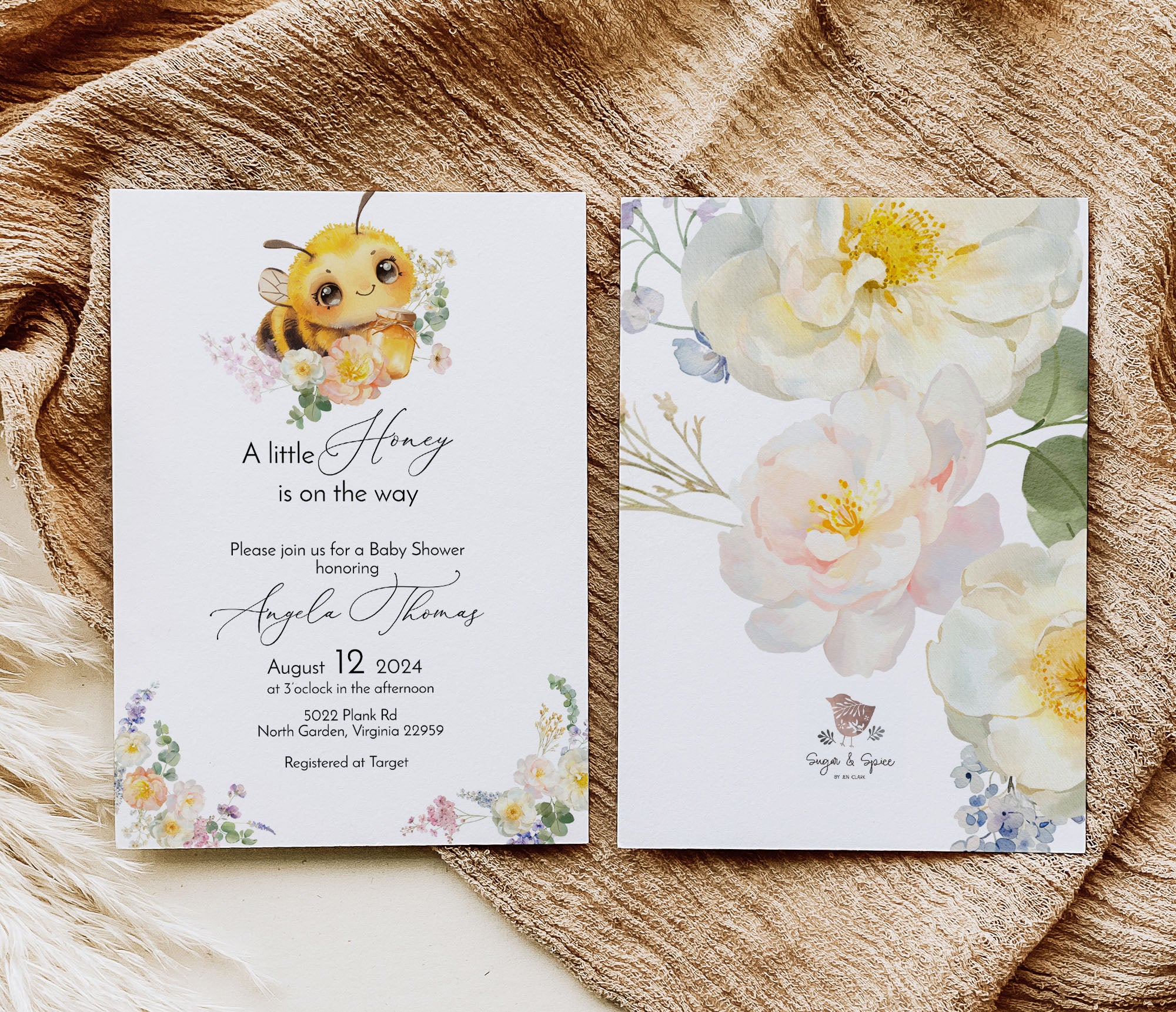 A Little Honey Bee Baby Shower Invitation