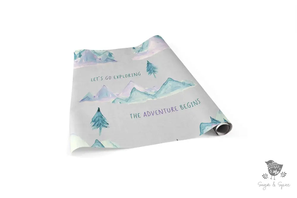 Adventure Begins Wrapping Paper - Premium Craft Supplies & Tools > Party & Gifting > Packaging & Wrapping from Sugar and Spice Invitations - Just $26.10! Shop now at Sugar and Spice Paper