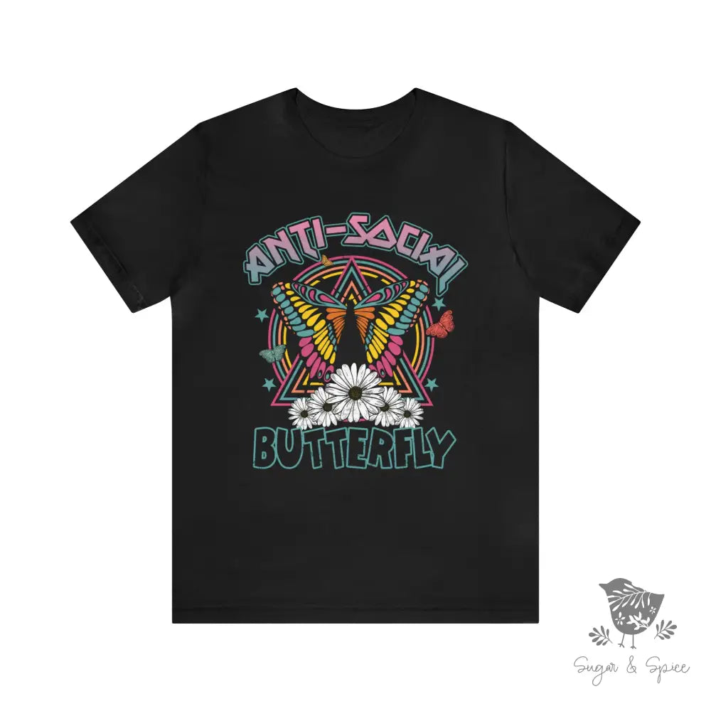 Anti-Social Butterfly T-Shirt Black / S