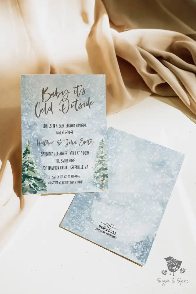 Baby it's Cold Outside Baby Shower Invitation - Premium  from Sugar and Spice Invitations - Just $1.95! Shop now at Sugar and Spice Paper