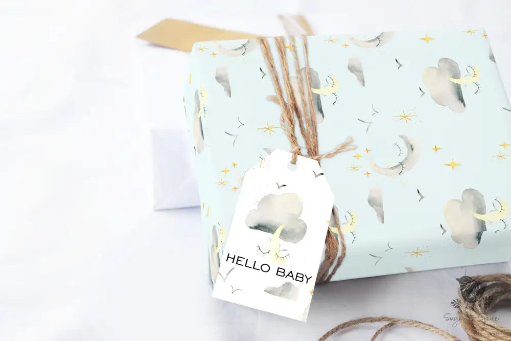 Baby Moon Wrapping Paper - Premium Craft Supplies & Tools > Party & Gifting > Packaging & Wrapping from Sugar and Spice Invitations - Just $26.10! Shop now at Sugar and Spice Paper