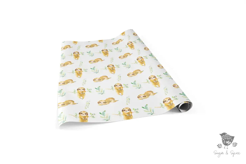 Baby Sloth Wrapping Paper - Premium Craft Supplies & Tools > Party & Gifting > Packaging & Wrapping from Sugar and Spice Invitations - Just $26.10! Shop now at Sugar and Spice Paper