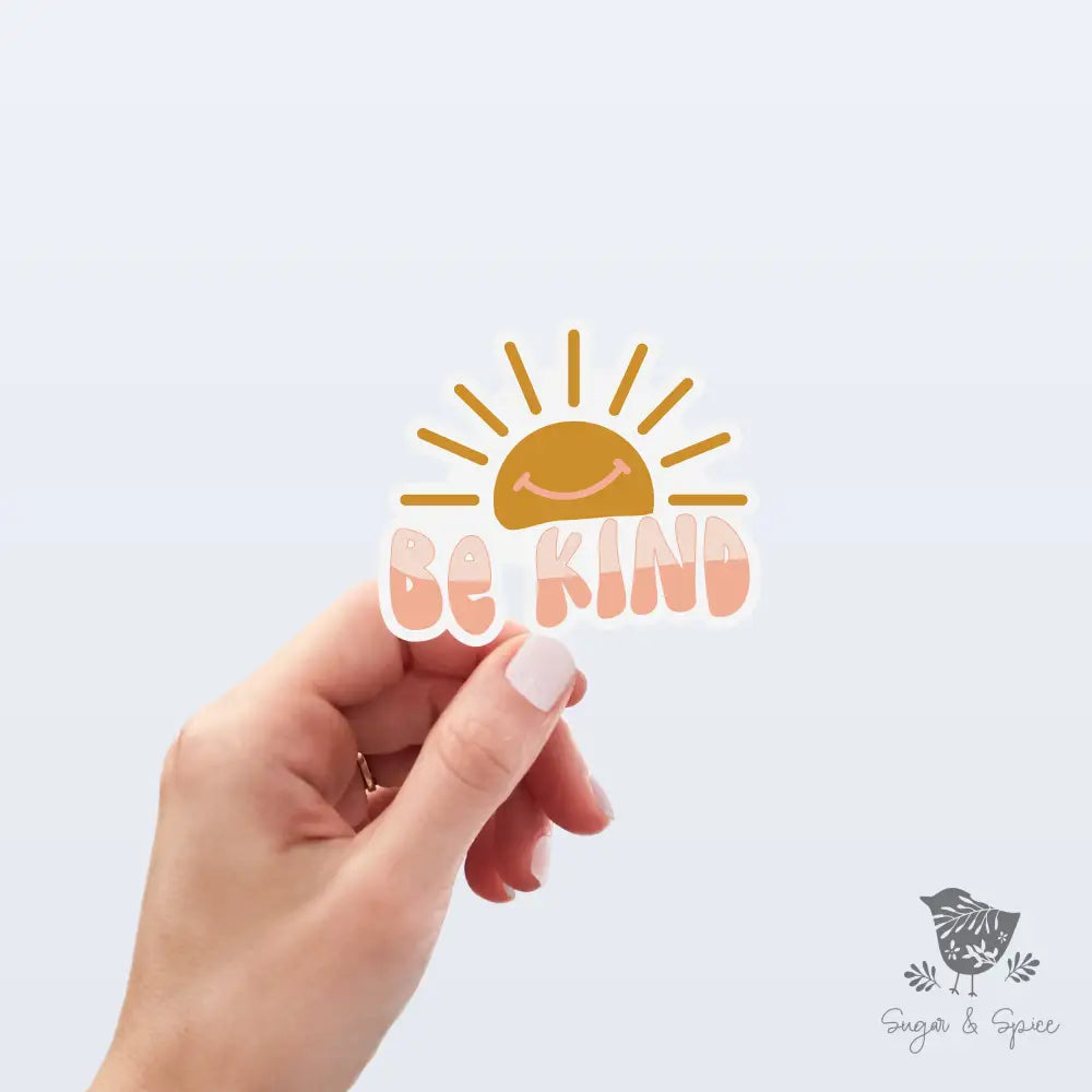 Be Kind Sun Boho Waterproof Stickers - Premium  from Sugar and Spice Invitations - Just $3! Shop now at Sugar and Spice Paper