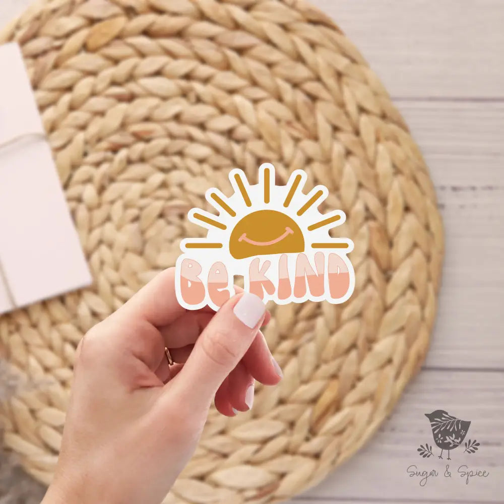 Be Kind Sun Boho Waterproof Stickers - Premium  from Sugar and Spice Invitations - Just $3! Shop now at Sugar and Spice Paper