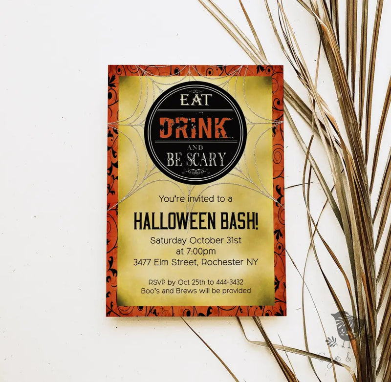 Be Scary Halloween Invitation - Premium Digital File from Sugar and Spice Invitations - Just $2.10! Shop now at Sugar and Spice Paper