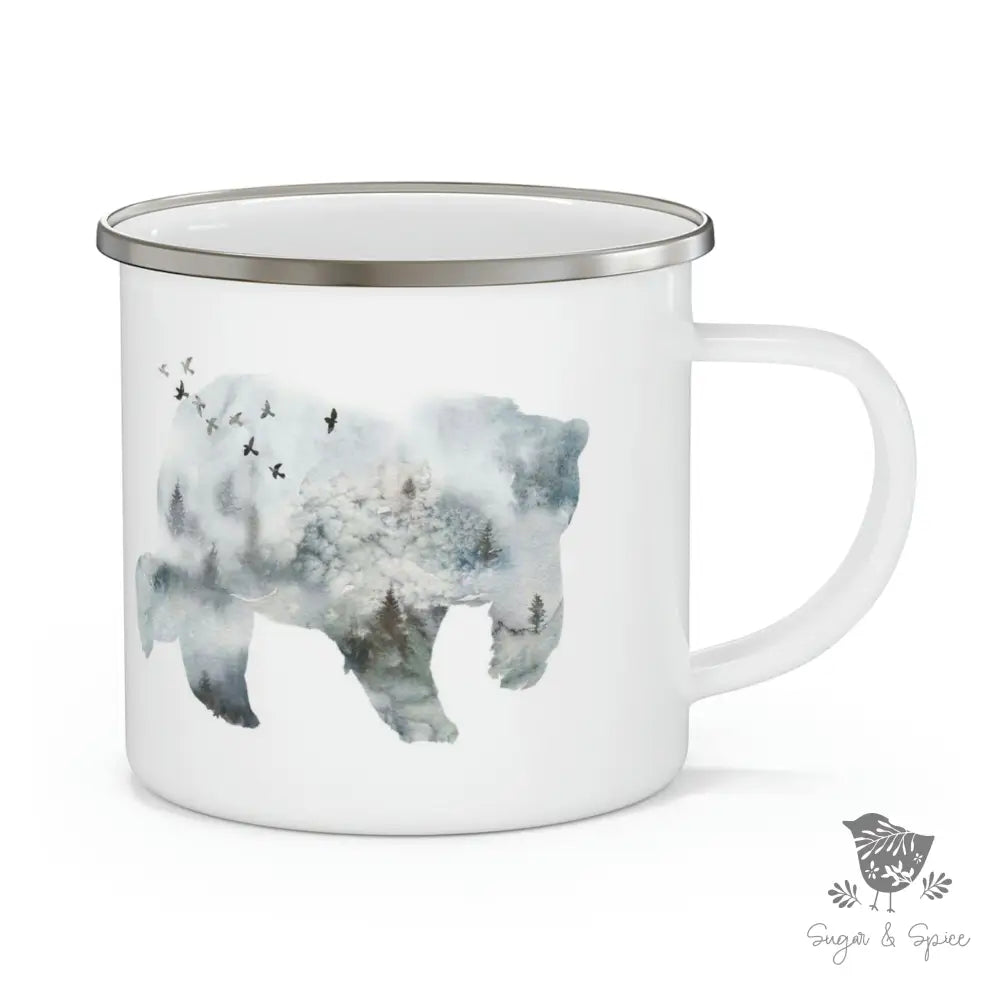 Bear Enamel Camping Mug - Premium Mug from Printify - Just $18! Shop now at Sugar and Spice Paper