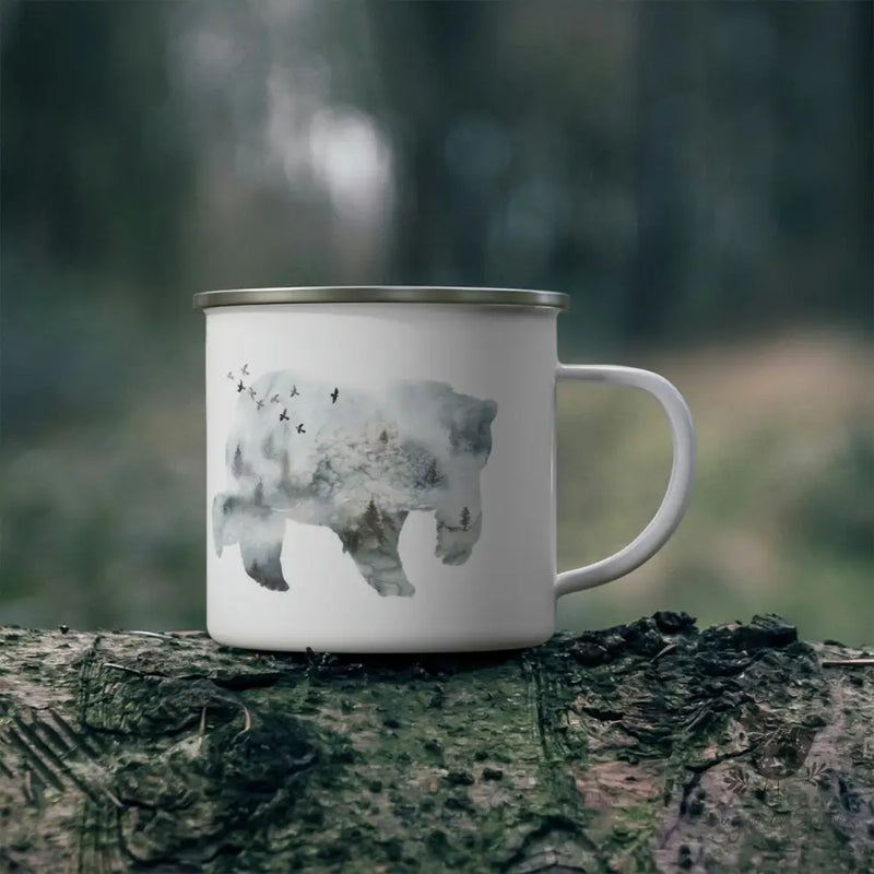 Bear Enamel Camping Mug - Premium Mug from Printify - Just $18! Shop now at Sugar and Spice Paper