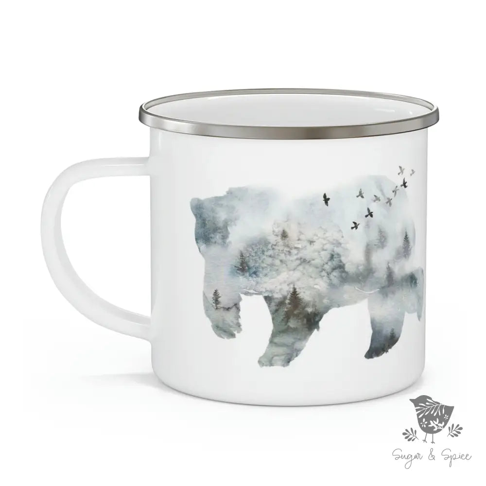 Bear Enamel Camping Mug - Premium Mug from Printify - Just $18! Shop now at Sugar and Spice Paper