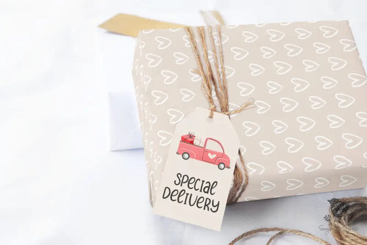 Beige Hearts Wrapping Paper - Premium Craft Supplies & Tools > Party & Gifting > Packaging & Wrapping from Sugar and Spice Invitations - Just $26.10! Shop now at Sugar and Spice Paper