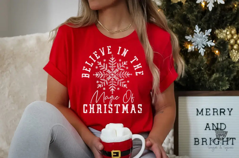 Believe in the Magic of Christmas T-Shirt - Premium T-Shirt from Printify - Just $21.86! Shop now at Sugar and Spice Paper
